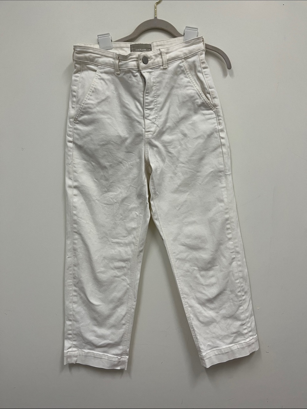 Everlane White "Straight Leg Crop" jeans size 10